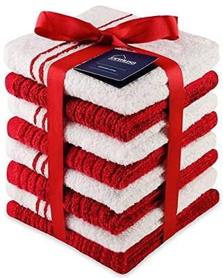 ORMYSA 100% Cotton White Waffle Weave Dish Cloths for Washing Dishes - Pack  of 8, 12x12 Dishcloths for Kitchen, Fast-Absorbing, Quick-Dry, Super