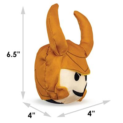 Buckle-Down Marvel Comics Loki Smirking Face Round Plush Dog Toy, Small