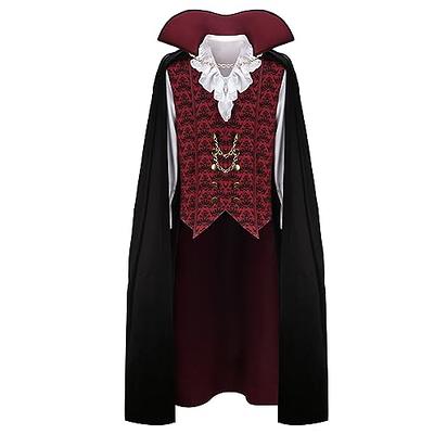 Men's Pirate Vampire Costume Shirt Victorian Medieval Black Jabot Dracula  Large - www.