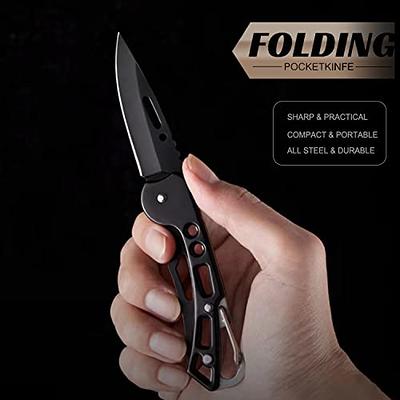 QZL EDC Pocket Knife for Men, Small Folding Keychain Knife with