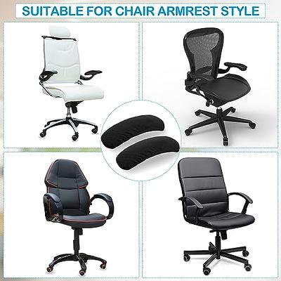 24 Pcs Office Chair Black Arm Pads Covers Overs Removable Armrest