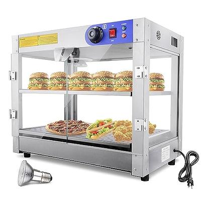 VEVOR 2-Tier Commercial Food Warmer Countertop Pizza Cabinet with Water  Tray