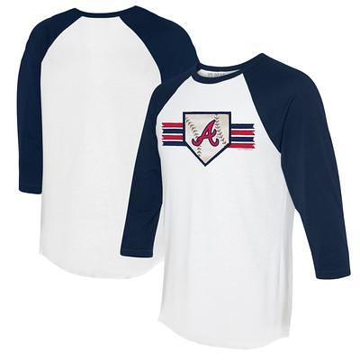 Toronto Blue Jays Tiny Turnip Youth Base Stripe 3/4-Sleeve Raglan T-Shirt -  White/Royal