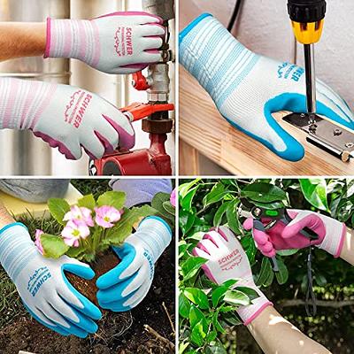 COOLJOB 10 Pairs Safety Work Gloves for Men Women Non-slip Nitrile Rubber  Coate