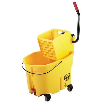 Lavex 35 Qt. Blue Mop Bucket & Side Press Wringer Combo