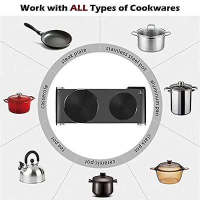 CUSIMAX Double Hot Plates Electric Burner, 1800W Countertop Cooktop with  Adjustable Temperature Control, Hot Plates for Cooking Portable Electric  Stove, Black Stainless Steel Cooktop, Upgraded Version - Yahoo Shopping