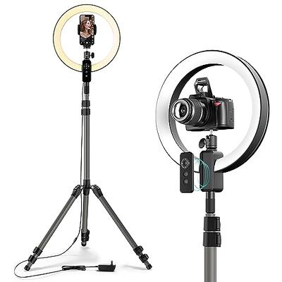 Aureday 14'' Selfie Ring Light with 62'' Tripod Stand and Phone Holder,  Dimmable LED Phone Ringlight for Makeup/Video Recording/Photography, Circle