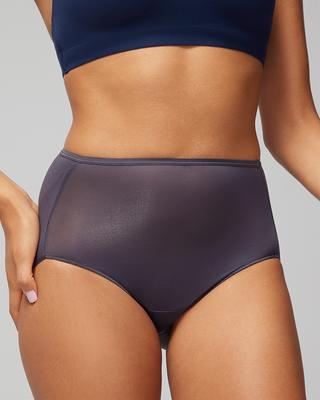 Women's No Show Microfiber Modern Brief Underwear in Gray size Small