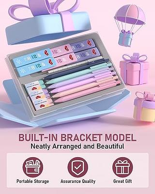 Four Candies Cute Mechanical Pencil Set 6pcs Pastel Pencils 05mm & 07mm with 360pcs HB Pencil Leads 3pcs Erasers and 9pcs Eraser Refills Aesthetic