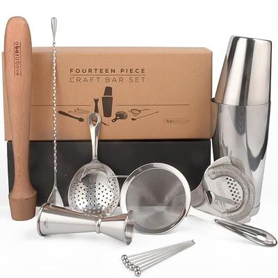 A Bar Above 14-Piece Professional Bartender Gift Set - Premium Barware  Accessories for Home Bar Gifts Set - Bartending Kit Includes Boston Shaker,  Jigger, Spoon, Strainers & More - Complete Gift Set - Yahoo Shopping
