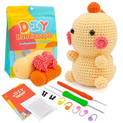 3Pcs DIY Crochet Animal Kit Complete Crochet Knitting Set Starter Pack DIY  Craft Plush Doll Kits for Beginners Hook Accessories