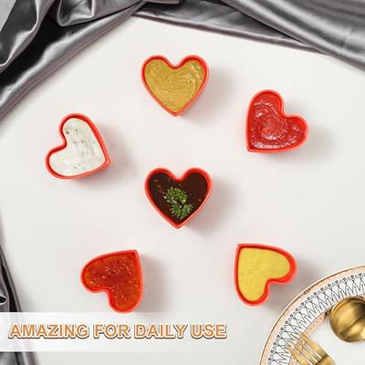 Vidalenta mini ramekins 2 oz, vidalenta dipping sauce cups, heart-shaped  tiny ramekins dip bowl porcelain