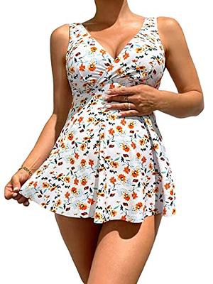 MakeMeChic Women's Maternity Floral Tankini Swimsuit 2 Piece Wrap