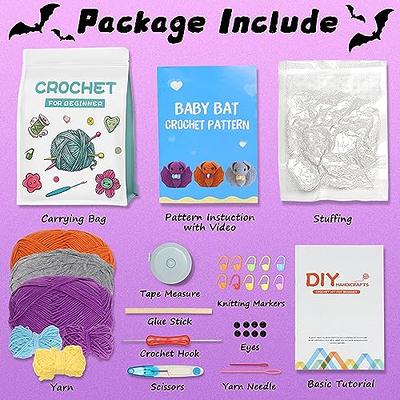 Maziky Beginners Crochet Kit for Adults 3 PCS Bats Crochet Starter Kit with  Step-by-Step Video Tutorials Halloween Party Favor Gifts (3PBats,  Orange&Purple&Gray) - Yahoo Shopping