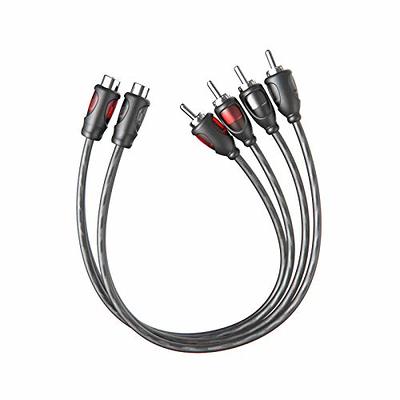 Poyiccot RCA to 1/4 Adapter Cable, 6.35mm 1/4 inch TRS Stereo Jack Female  to 2 RCA Male Plug Y Splitter Adapter Cable 25cm/10inch (635F-2RCAM)