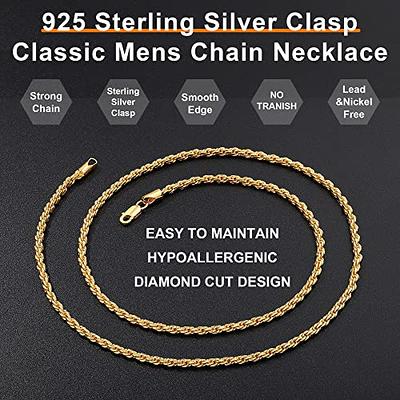 Gold Chain Gold Chain for Men 22 Inch Gold Necklace Men Gold Rope Chain for  Men