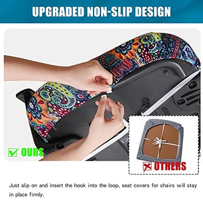 smiry Stretch Jacquard Office Computer Chair Seat Covers, Removable  Washable Anti-dust Desk Chair Seat Cushion Protectors - Black