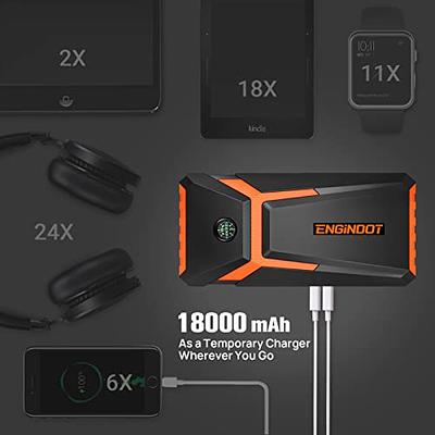 TACKLIFE T8 Car Jump Starter - 800A Peak 18000mAh, 12V Auto Battery Booster  (up 