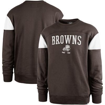 Women's New Era Brown Cleveland Browns Foil Sleeve Pullover Hoodie