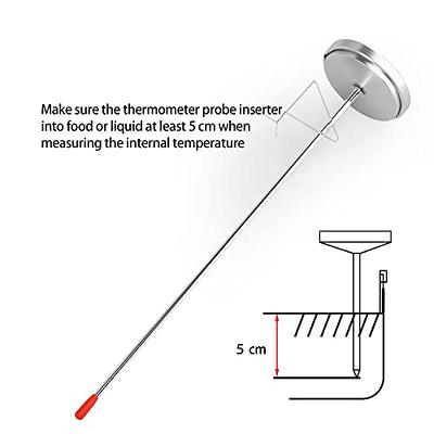 Candy Thermometer Deep Fry/Jam/Sugar/Syrup/Jelly Thermometer with Stainless Steel Large 2 inch Dial & 9 inch Accurate Sensitive Long Probe Oil