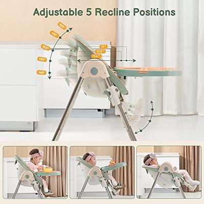 Reclining Adjustable Waterproof Baby High Chair Foldable Baby