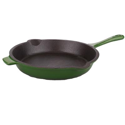 Oster Castaway 10 Inch Round Cast Iron Frying Pan with Pouring Spouts -  Preseasoned Black Cast Iron Skillet in the Cooking Pans & Skillets  department at