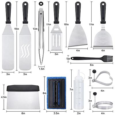 Griddle Accessories Kit, 29PCS Flat Top Grill Accessories Set for  Blackstone and Camp Chef, Grill Spatula Set with Enlarged Spatulas, Basting  Cover