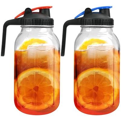 North Mountain Supply Glass Pint Mug Handle Mason Drinking Jars - Case of 12