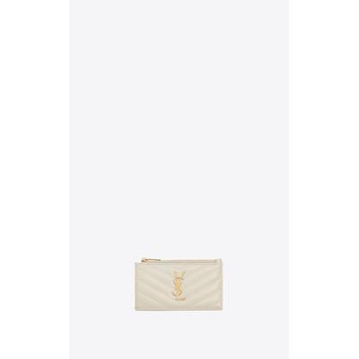 Buy Saint Laurent Tiny Cassandre Fragments Zipped Card Case