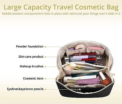 Large Capacity Travel Cosmetic Bag, Travel Makeup Bag, Opens Flat