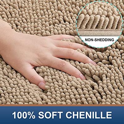 smiry Luxury Chenille Bath Rug, Extra Soft and Absorbent Shaggy