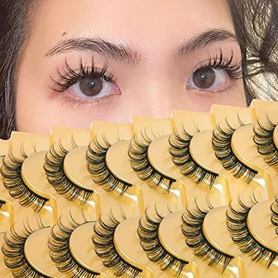 Veleasha Manga Lashes Natural Look False Eyelashes 8 Pairs Pack  Light-weight Comfortable Fake Eyelashes