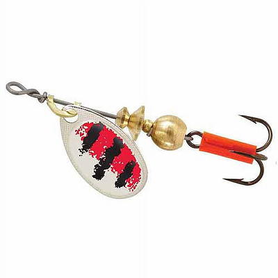 Mepps Aglia Plain Treble Hook Inline Spinner, 1/12 oz, Silver Red