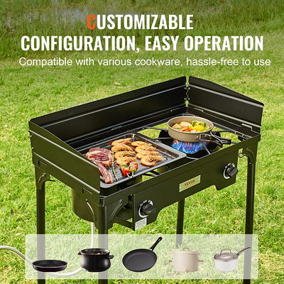 Costway 2-in-1 GAS Camping Grill and Stove with Detachable Legs