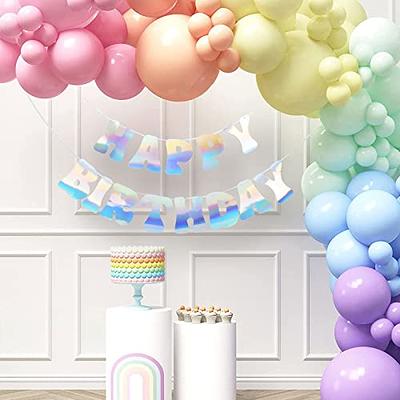 Rainbow Happy Birthday Bunting Banner Pastel Hanging Letters Party  Decoration Garland 