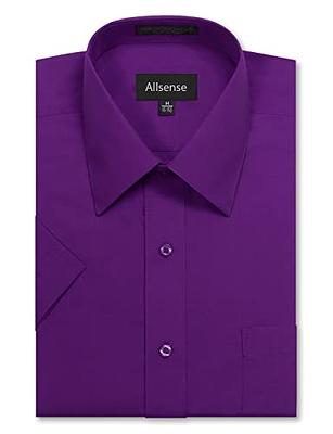 Short Sleeve Lavender Dress Shirt, Button Down