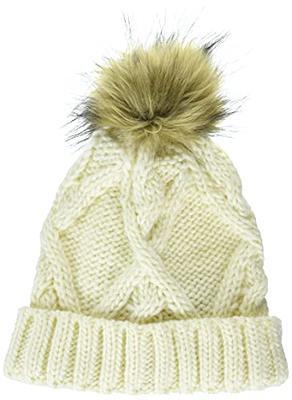 Eddie Bauer Women's Cabin Faux Fur Pom Beanie - White - One Size