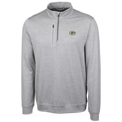 Men's Cutter & Buck Gray Green Bay Packers Throwback Logo Virtue Eco Pique Recycled Big Tall Polo