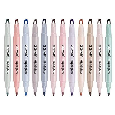 ZEYAR Clear View Highlighter Pen, See-Through Chisel Tip & Fine Tip, Dual  Tips Marker, Water Based, No bleed, Quick Dry (12 Cream Colors) - Yahoo  Shopping