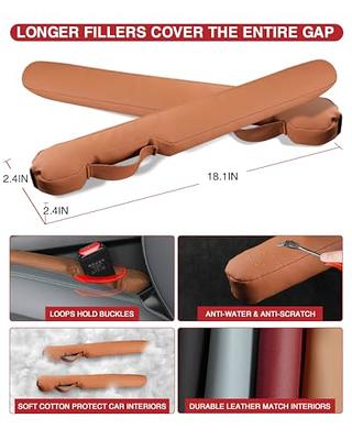 2pcs Car Seat Gap Filler PU Leather Auto Crevice Catcher Drop Blocker to Fill The Side and Console Universal Vehicle Interior at MechanicSurplus.com