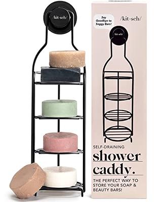 AMADA HOMEFURNISHING Shower Caddy Set, Stainless Steel Shower Organizer  with Strong Adhesive, Shower Shelves with Toothbrush Holder, Soap Holder 