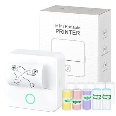 Mini Printer, Portable Inkless Thermal Pocket Photo Printer Built-in  1200mAh Battery Wireless Bluetooth Note Maker Machine Label Printer  Handheld