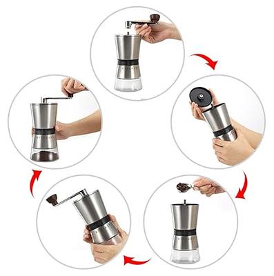 VANUAT Manual Coffee Grinder Styles Stainless Steel Conical Burr Ceramic  Burr Bean Portable Espresso Grinder for Drip Coffee Cold Brew Espresso  French