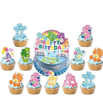 106Pcs Care Bear Birthday Party Supplies?Care Bears Party Decorations  Includes Happy Birthday Banner, Hanging Swirl,Cake Topper, Cupcake Toppers