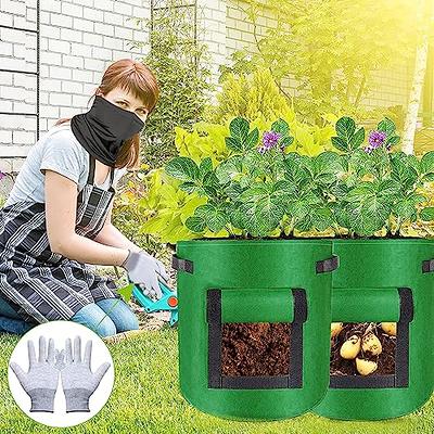 4 Pack 7 Gallon Potato Grow Bags With Flip Top Plant Grow Bags Heavy Duty  Non Woven Grow Bags Garden Vegetable Grow Pot Grow Bags Grow Potatoes