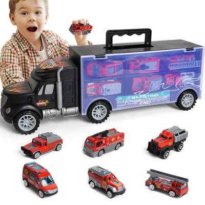 sethland Trucks Toys for Boys, Carrier Truck Cars with 6 Small