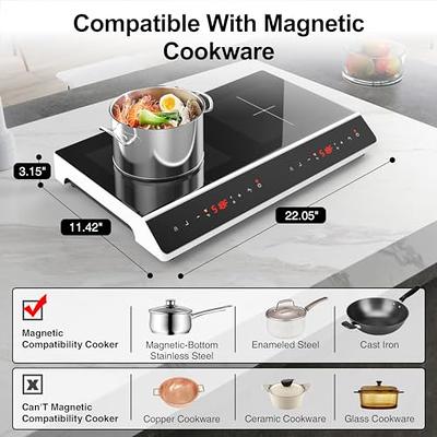 VBGK Electric Cooktop,110V Electric Stove Top,Single Burner Electric  Cooktop LED Touch Control,9 Power Levels, Kids Lock &Timer,Overheat