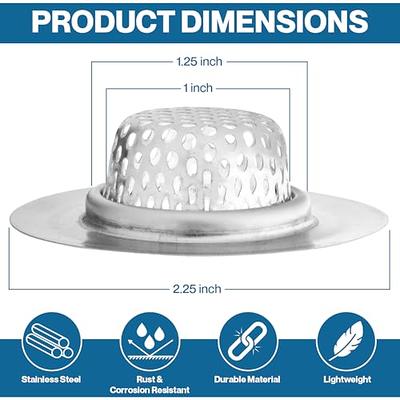 2 Pack Metal Mesh Sink Strainer Drain Stopper Garbage Trap Kitchen Bathroom  Tool 