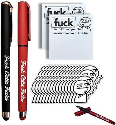 Fresh Outta Fucks Pad and Pen,Funny Sticky Notes and Pen Set,White Elephant  Gift, Novelty Pen Desk Accessory, Fun Gifts for Friends (1*Red) - Yahoo  Shopping