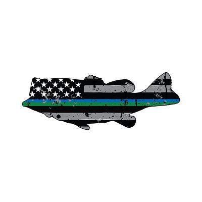 Thin Blue Green Line Police & Military Largemouth Bass Vehicle
